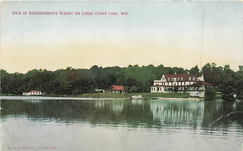 Postcard WI: Rosenheimer's Resort on Large Cedar Lake, Wisconsin DB Postcard WI: Rosenheimer's Resort on Large Cedar Lake, Wisconsin DB