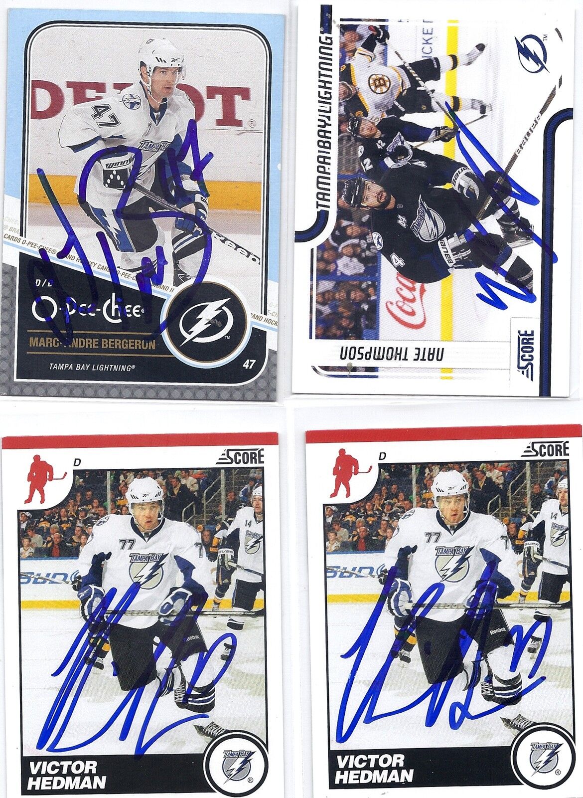 2011 Score #418 Nate Thompson Tampa Bay Lightning Signed Autographed Card