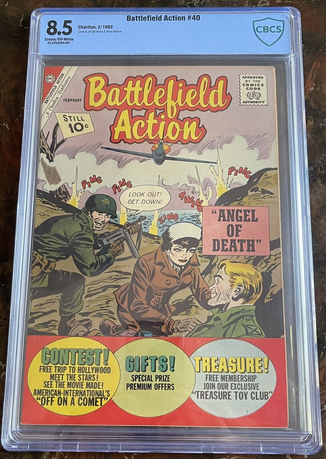 Battlefield Action #40 1962-Charlton- Roy Lichtenstein - TAKKA TAKKA CBCS 8.5