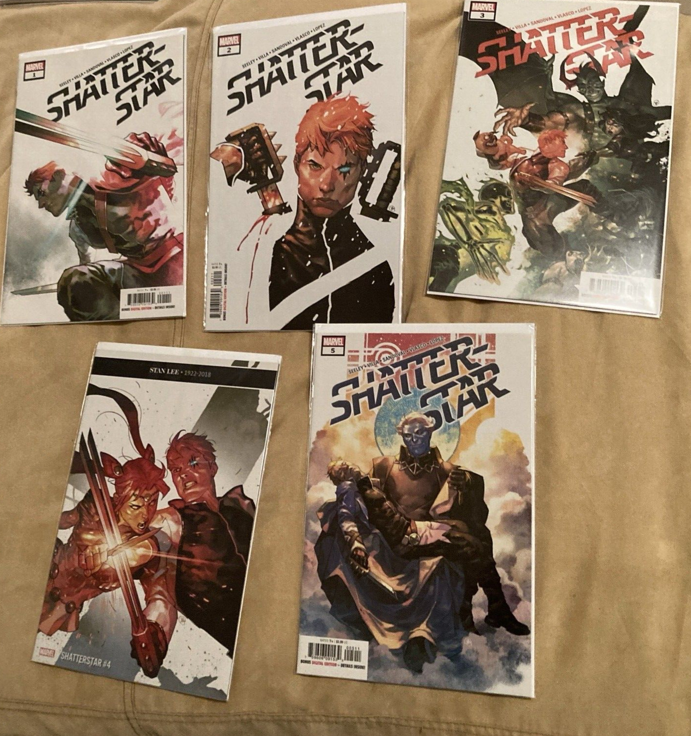 Shatterstar 1-5 Complete Comic Lot Run Set Marvel Collection