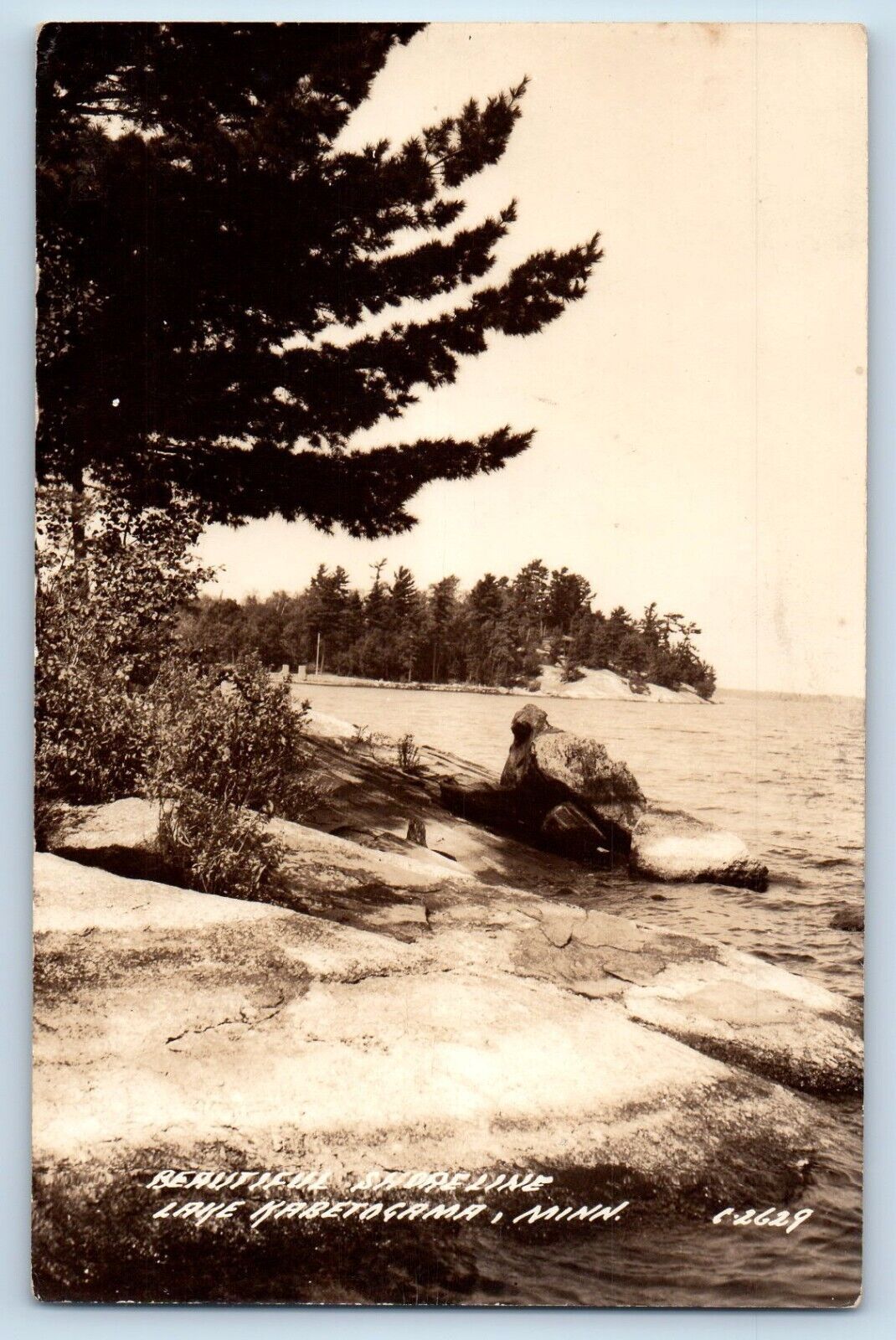 Lake Kabetogama Minnesota MN Postcard RPPC Photo Beautiful Shoreline c1940\'s