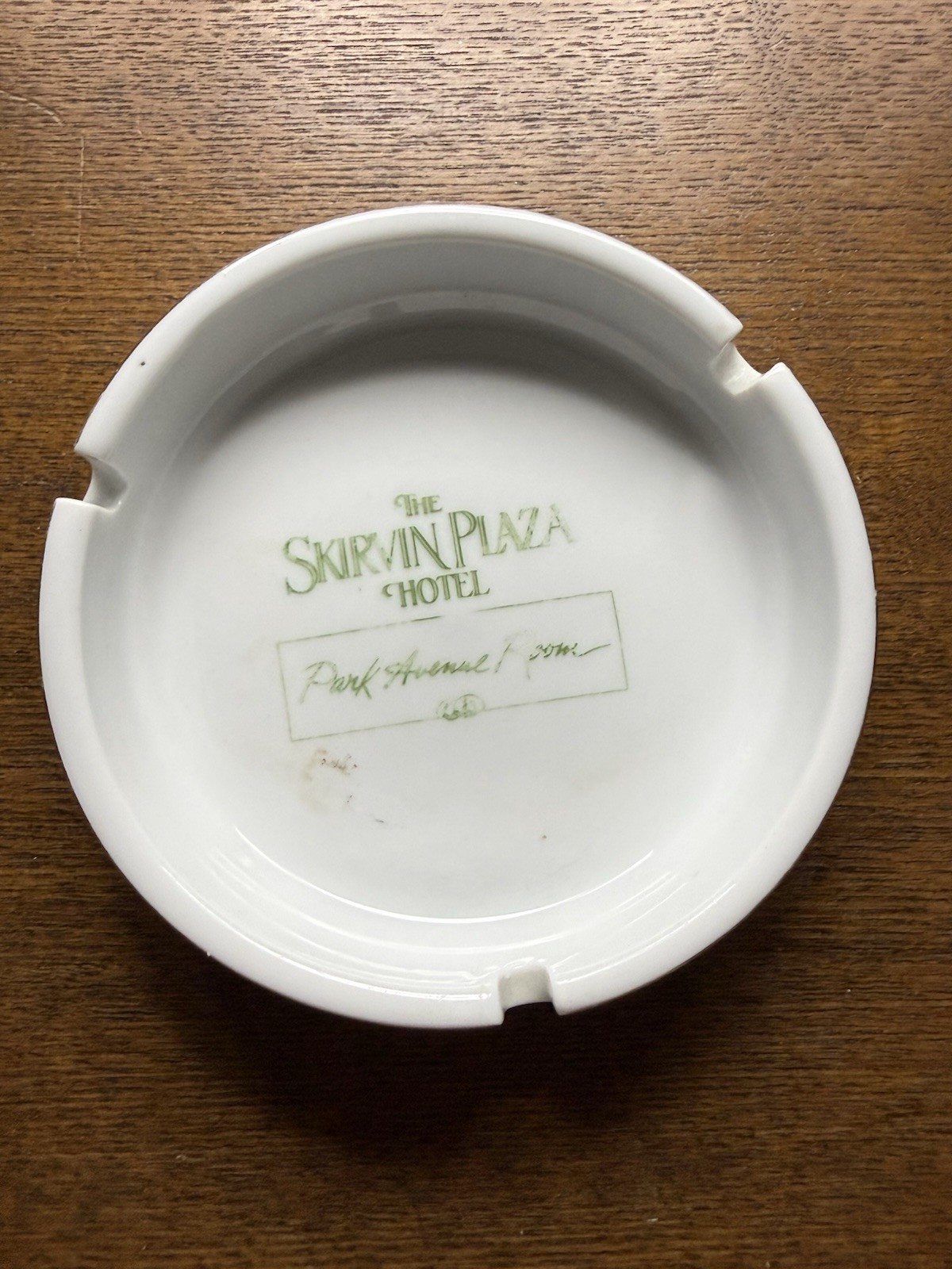 Vintage Skirvin Plaza Hotel Ashtray Oklahoma City OK Park Avenue Room Ceramic Vintage Skirvin Plaza Hotel Ashtray Oklahoma City OK Park Avenue Room Ceramic