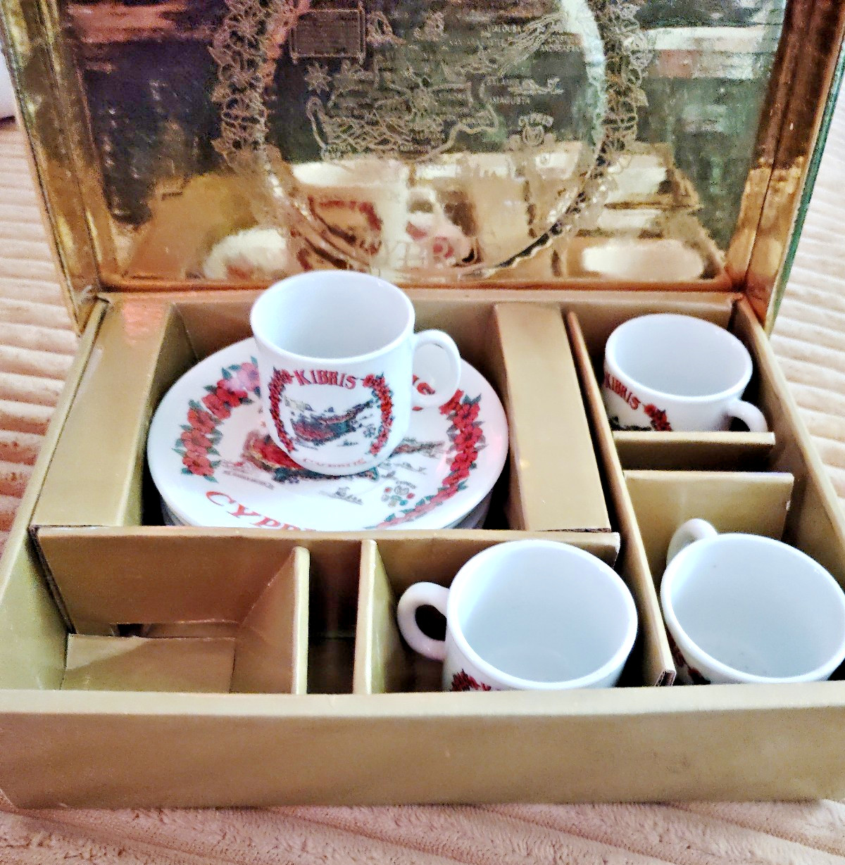 Kibris vintage style cup and saucer set of 4 Kibris vintage style cup and saucer set of 4