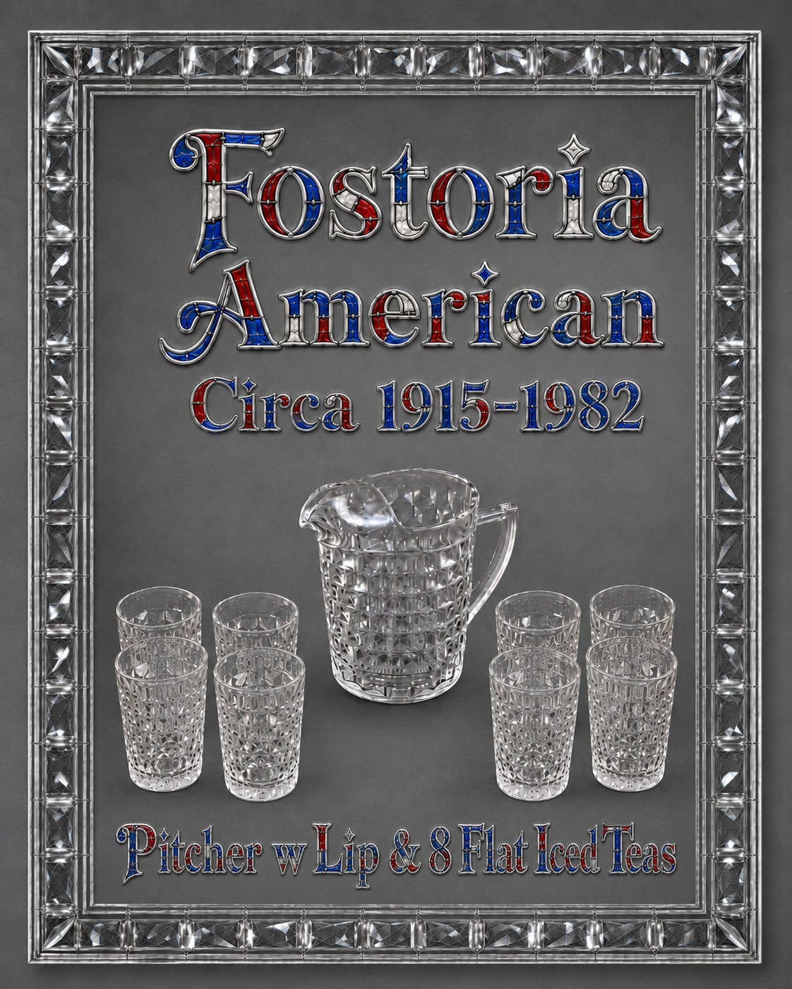 Vintage Fostoria American Ice Lip Water Pitcher 8.5 Vintage Fostoria American Ice Lip Water Pitcher 8.5