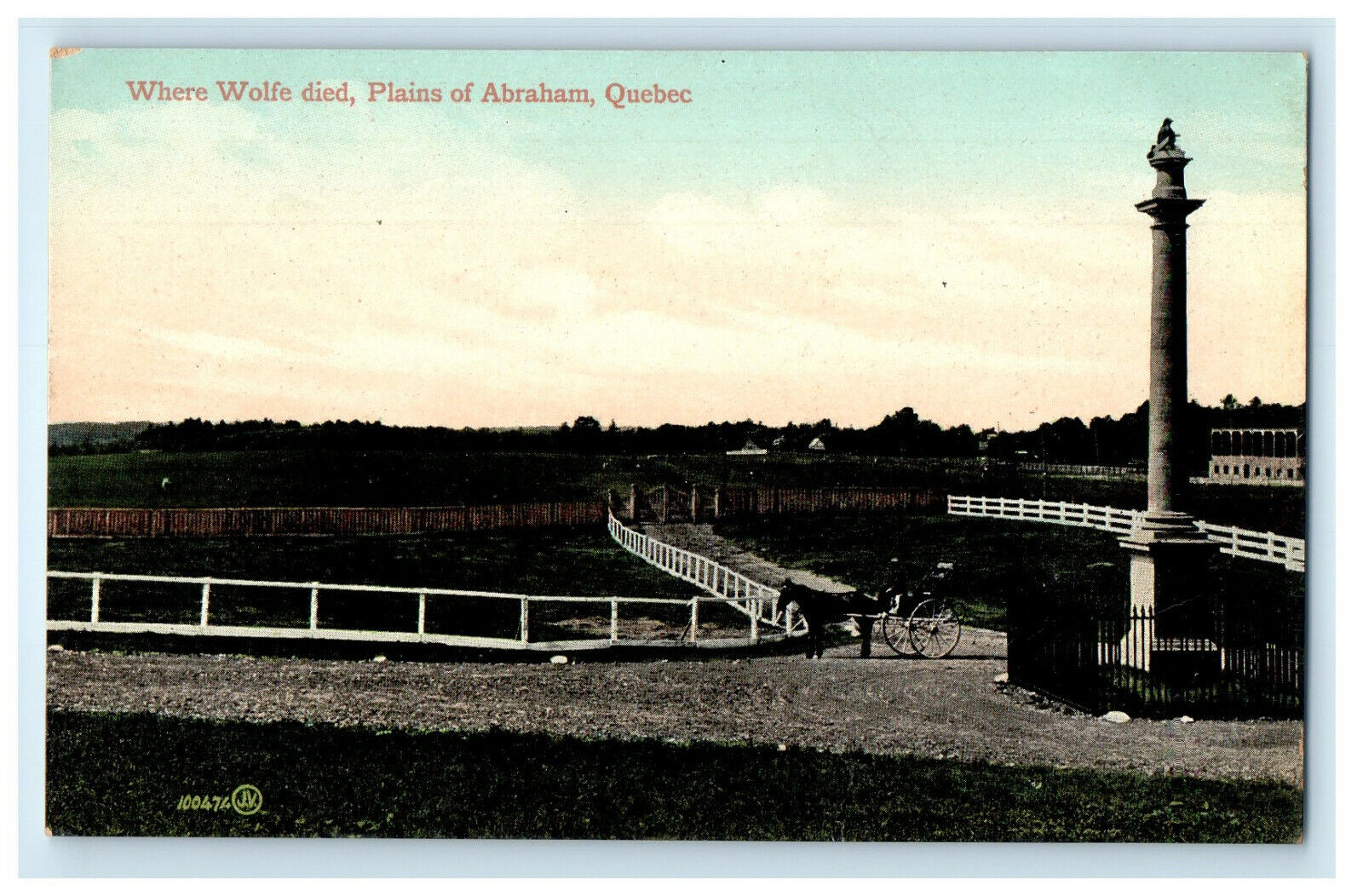 c1905s Where Wolfe Died, Plains of Abraham Quebec Canada CA Foreign Postcard