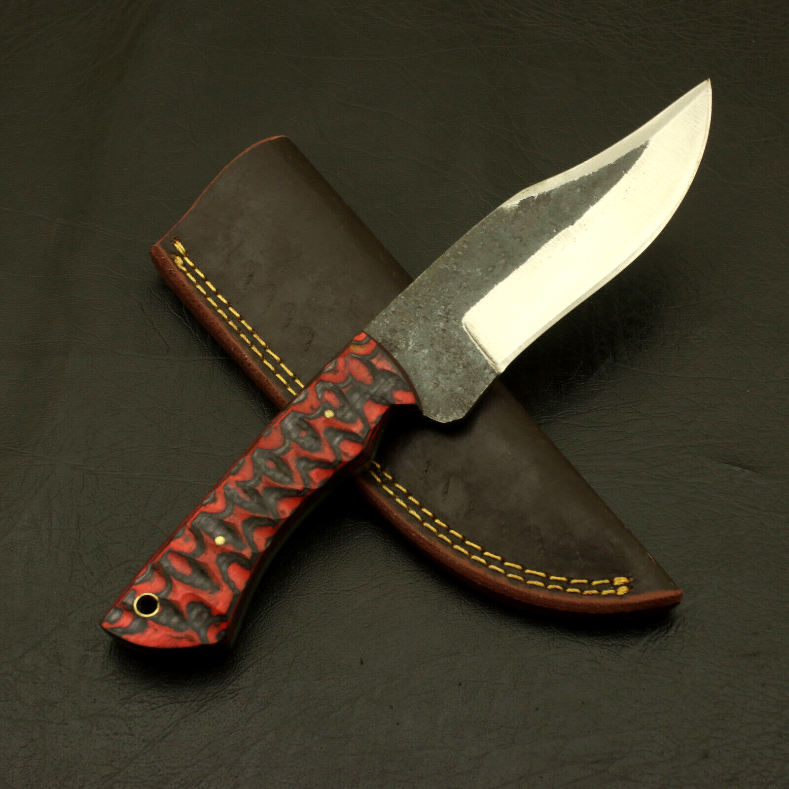 Superb looking Custom hand Forged Railroad Spike Carbon Steel Fixed Blade Knife