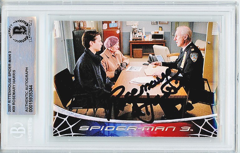 -SPIDERMAN-ROSEMARY HARRIS BECKETT BAS Signed/Autograph/Auto Aunt May Movie Card
