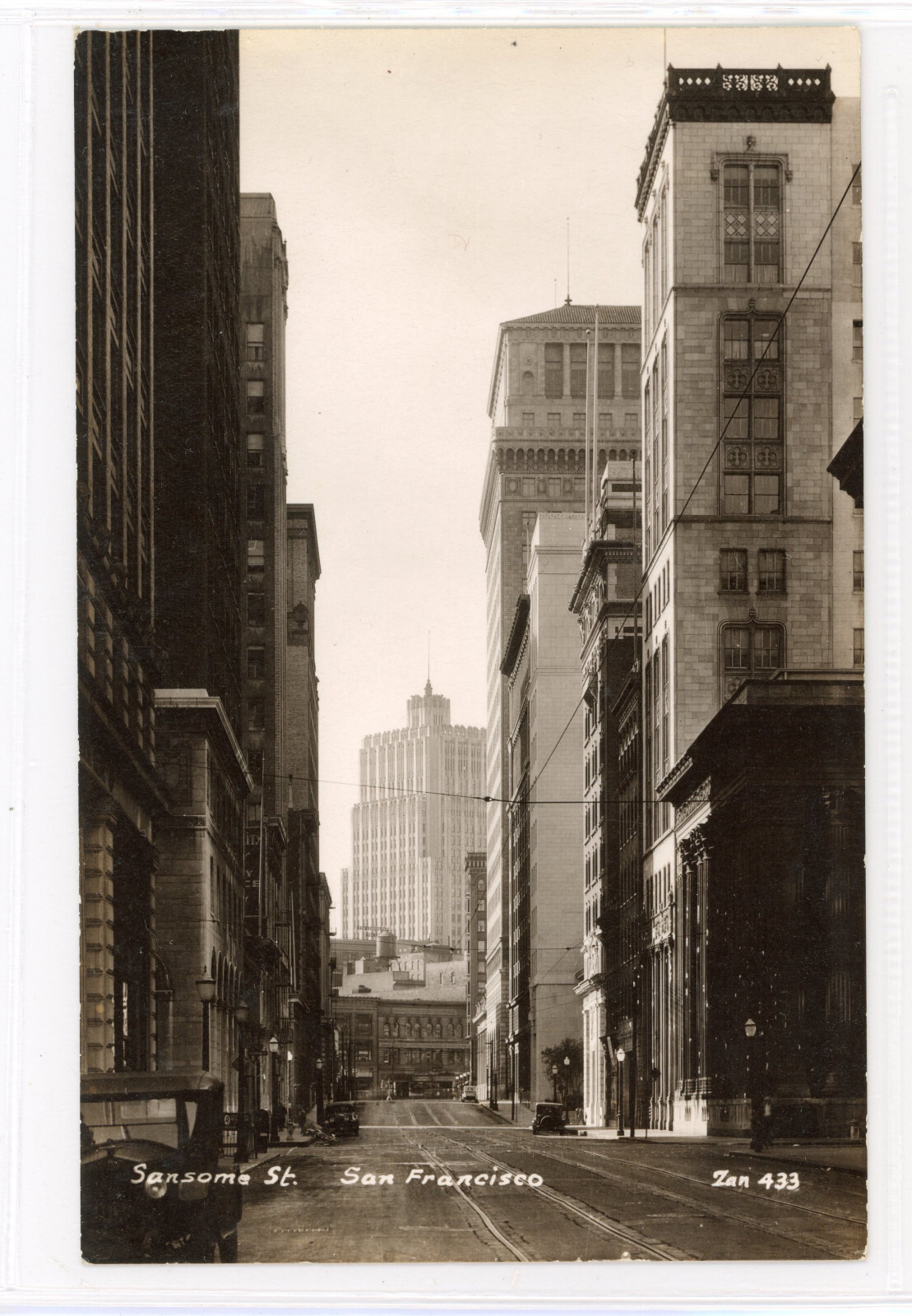 Sansome Street toward Market, San Francisc, CA RPPC 1911 Zan Real Photo Postcard