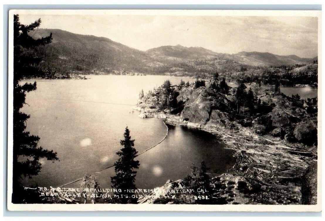 c1920's Lake Spaulding Bear Valley Black Mt. Emigrant Gap CA RPPC Photo Postcard