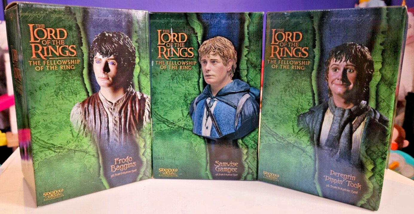 NEW - Sideshow Weta - Frodo, Sam, Pippin - 1/4 Scale Bust Set