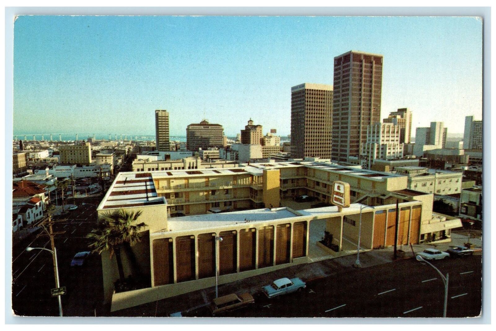 c1950's El Cortez Motel & Restaurant Building San Diego California CA Postcard