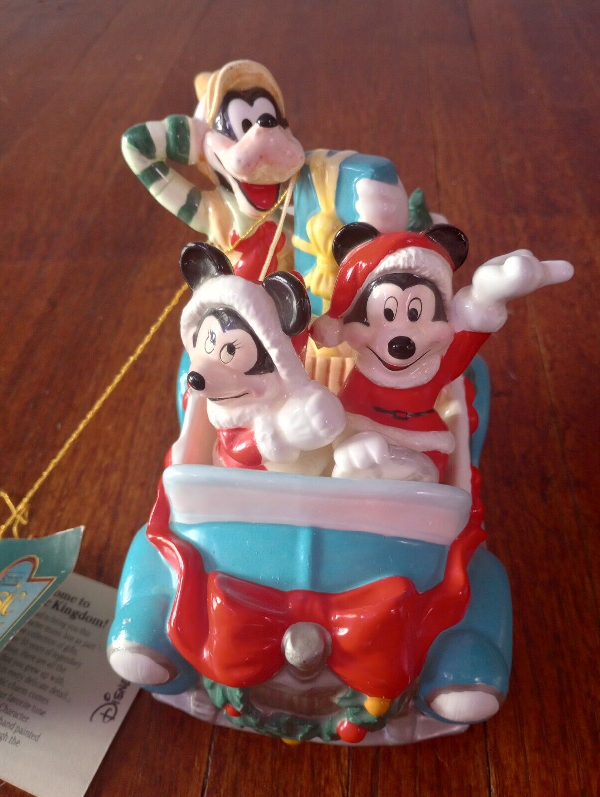 Vintage Very Rare Disney Schmid Mickey Minnie Mouse Goofy Car Music Box