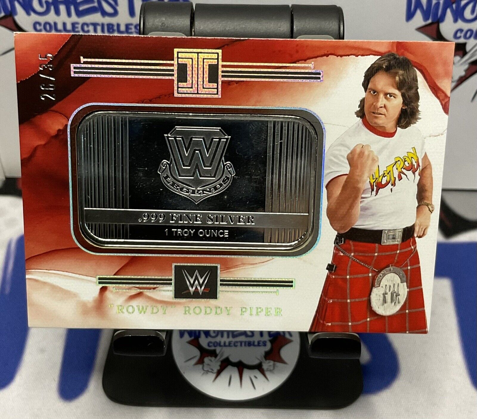 Panini IMPECCABLE WWE SILVER BAR 1 TROY OUNCE SILVER BAR “ROWDY” RODDY PIPER /35