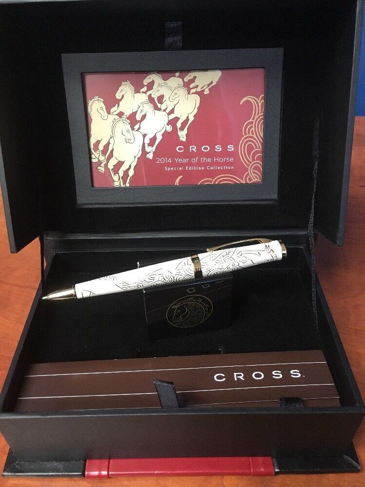 Cross Sauvage 2014 Year Of The Horse White Lacquer Ballpoint- COLLECTOR\'S BOX