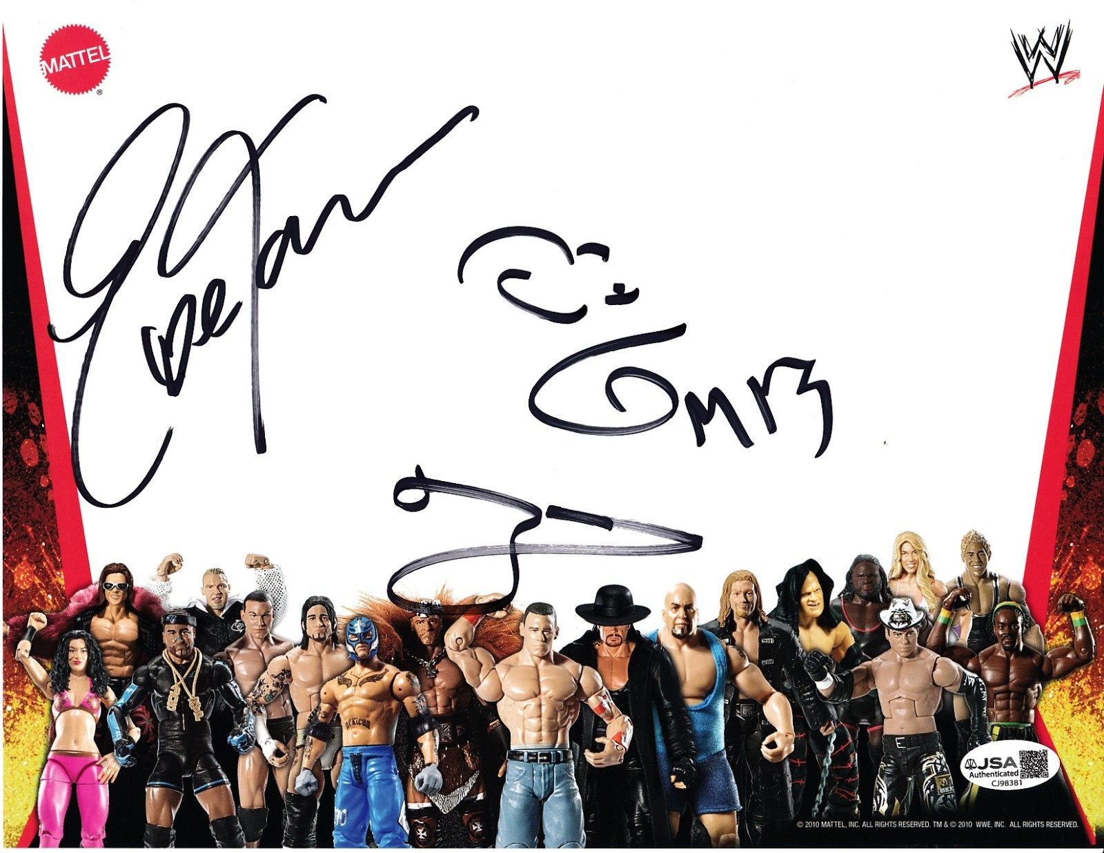 Eve Torres & The Miz autographed signed WWE wrestling Mattel 2010 SDCC photo JSA