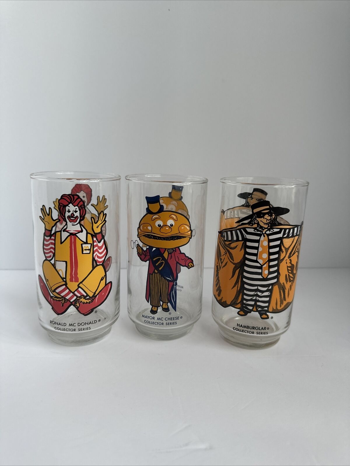 Vintage 1970s  McDonalds Collector Series Libbey Glasses Set Of 3