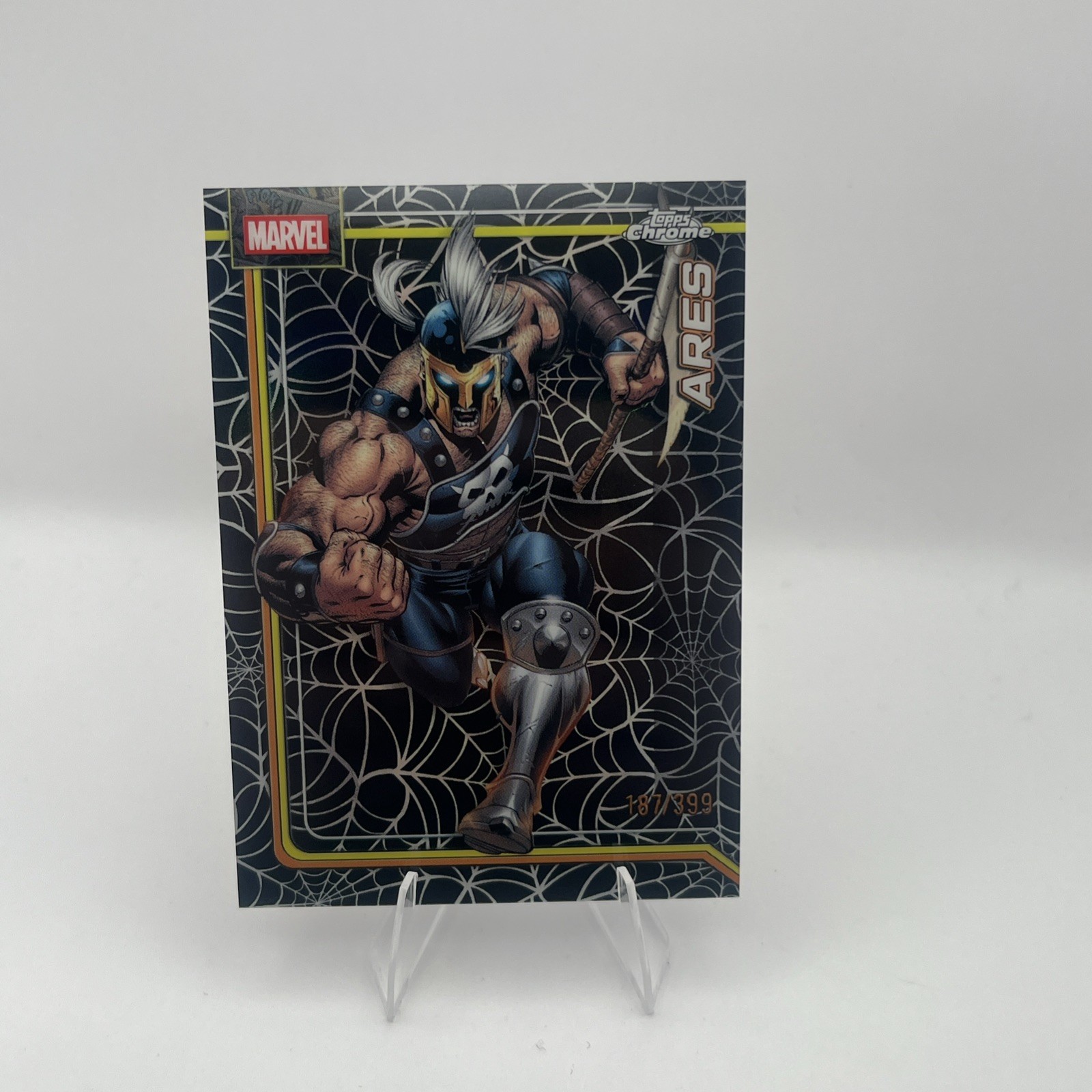 2026 Topps Chrome Marvel Comics Ares #8 Spider Web Refractor/399 SJ11