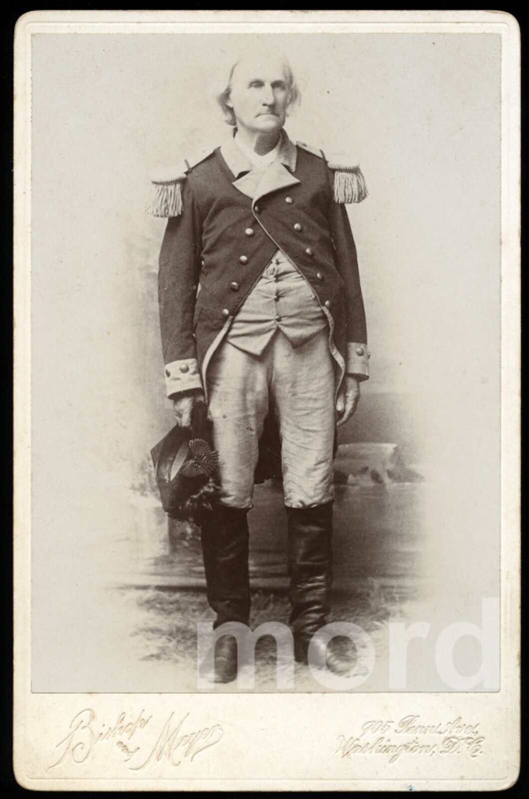 RARE SIGNED PHOTO EB BALL AS GEORGE WASHINGTON CABINET CARD President Soldier