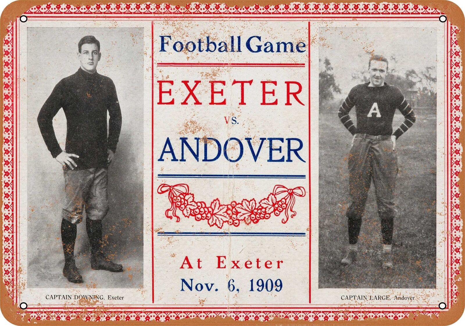 Metal Sign - 1909 Exeter vs. Andover -- Vintage Look