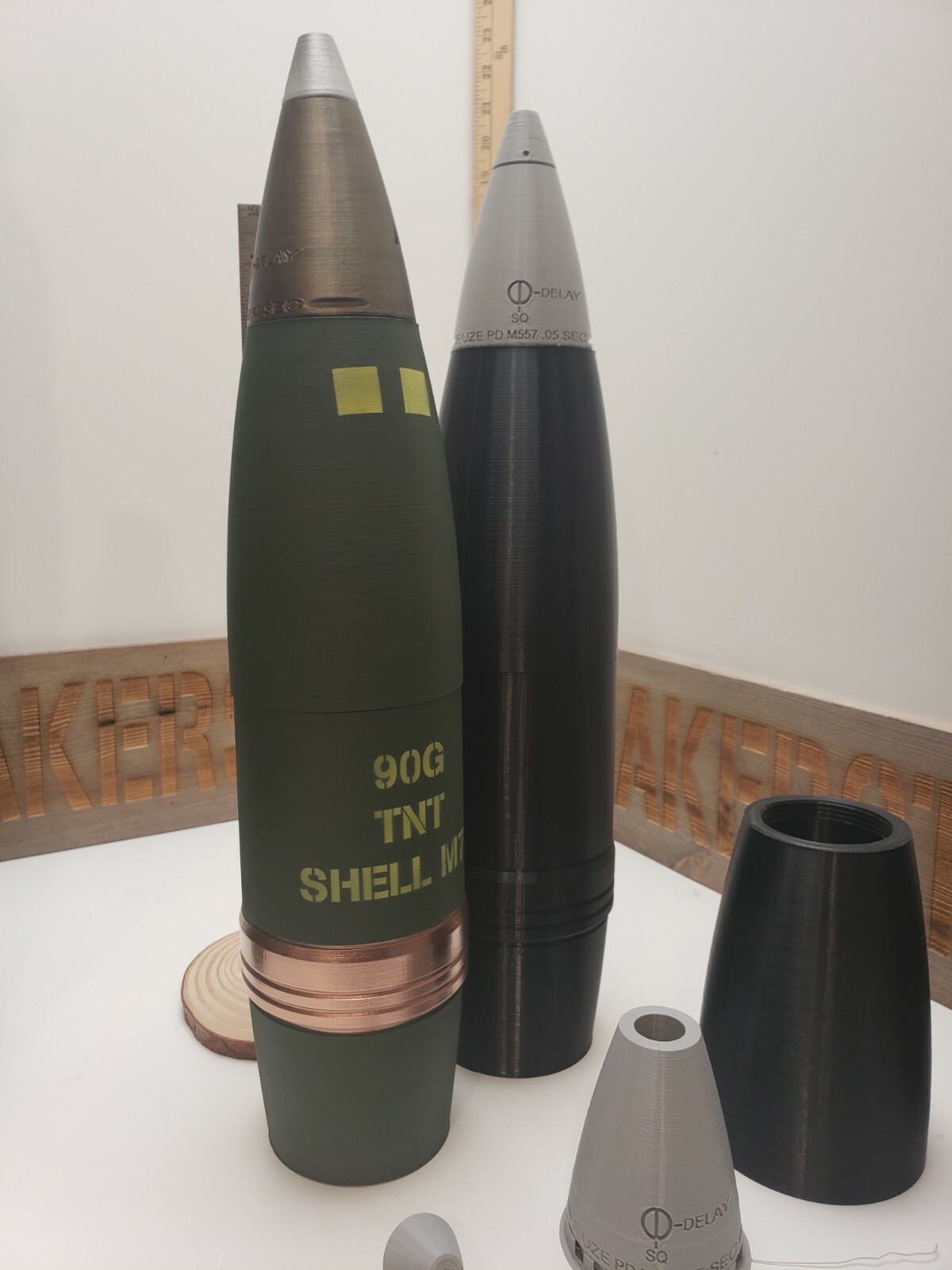 Custom 2x3D Printed  90mm M71 TNT  Artillery Shell Replica - Prop - 100% Plastic