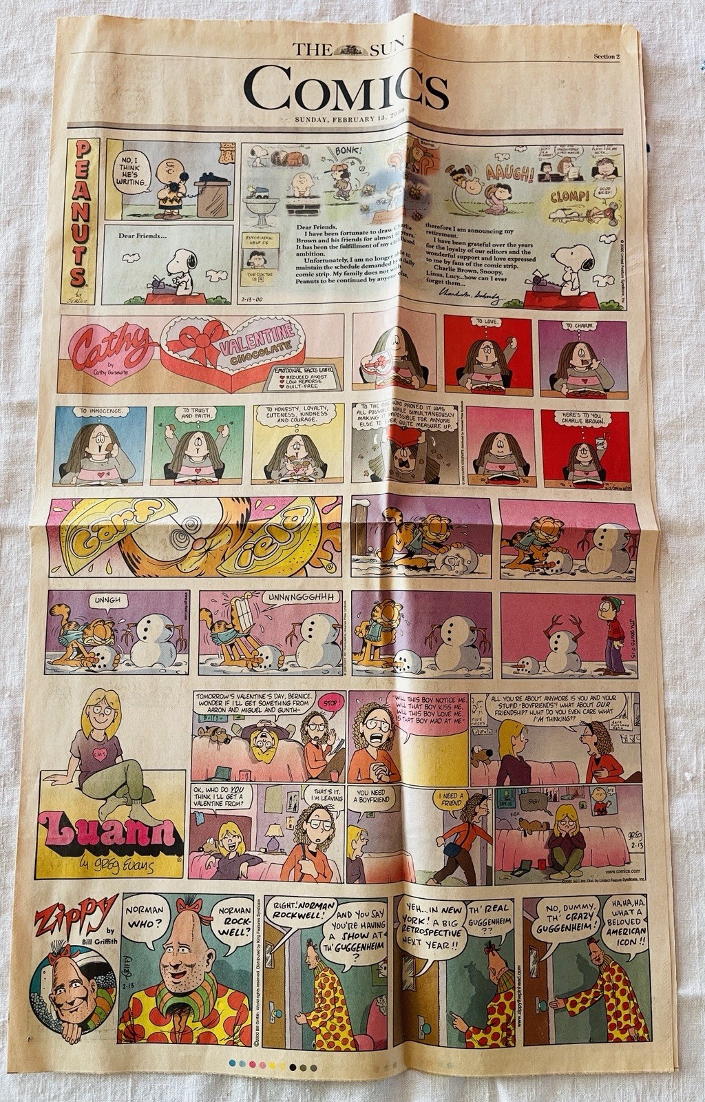 Y2K Newspaper Comic Strip BALTIMORE SUN  4 Pages Snoopy Phantom etc Feb 2000