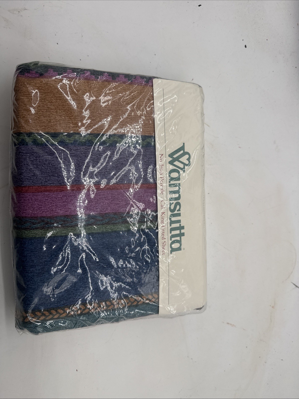 VTG Wamsutta Persian Stripe Cal King Size Fitted Sheet No Iron Percale NOS VTG Wamsutta Persian Stripe Cal King Size Fitted Sheet No Iron Percale NOS