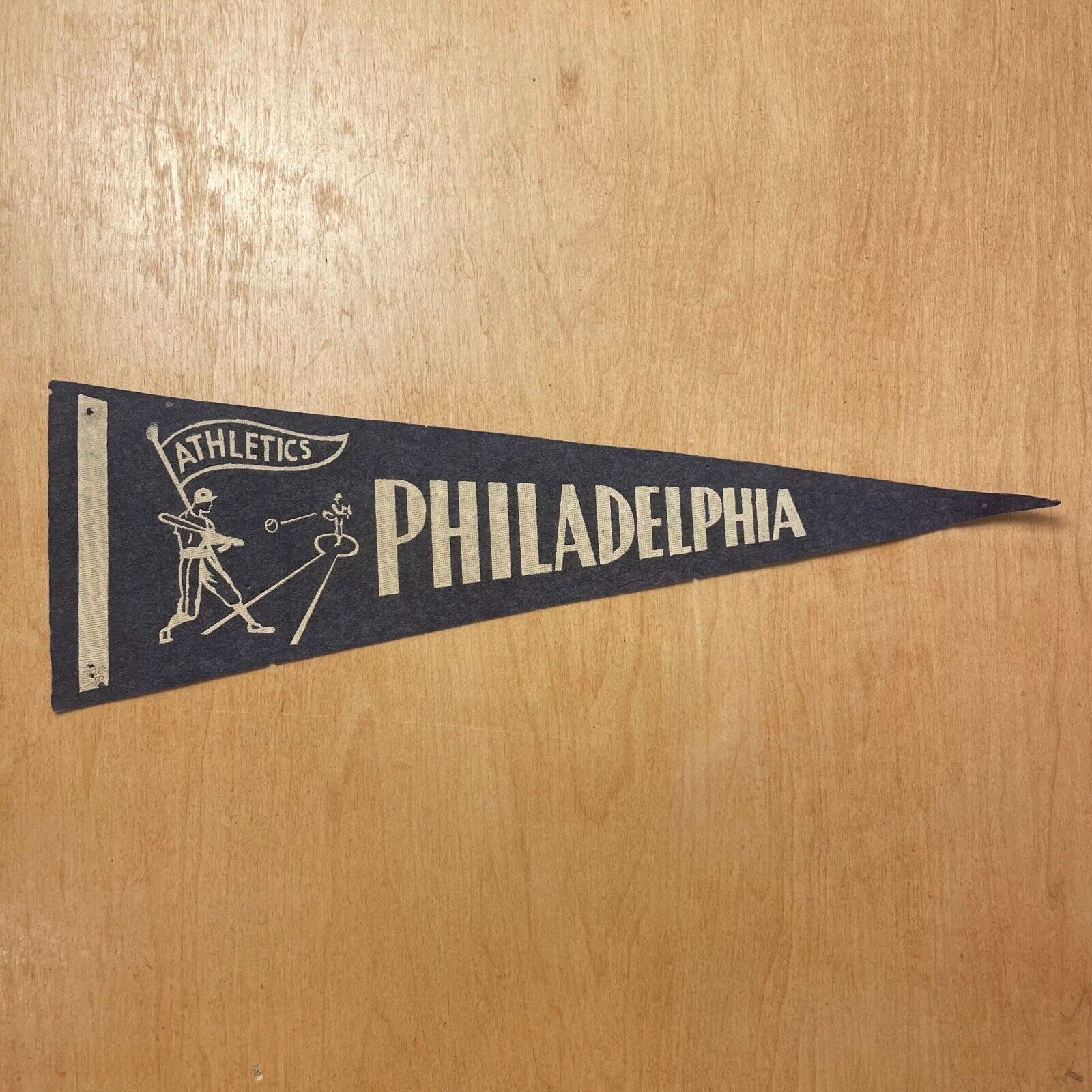 Vintage 1950s Philadelphia Athletics Baseball 5x15 Felt Pennant Flag