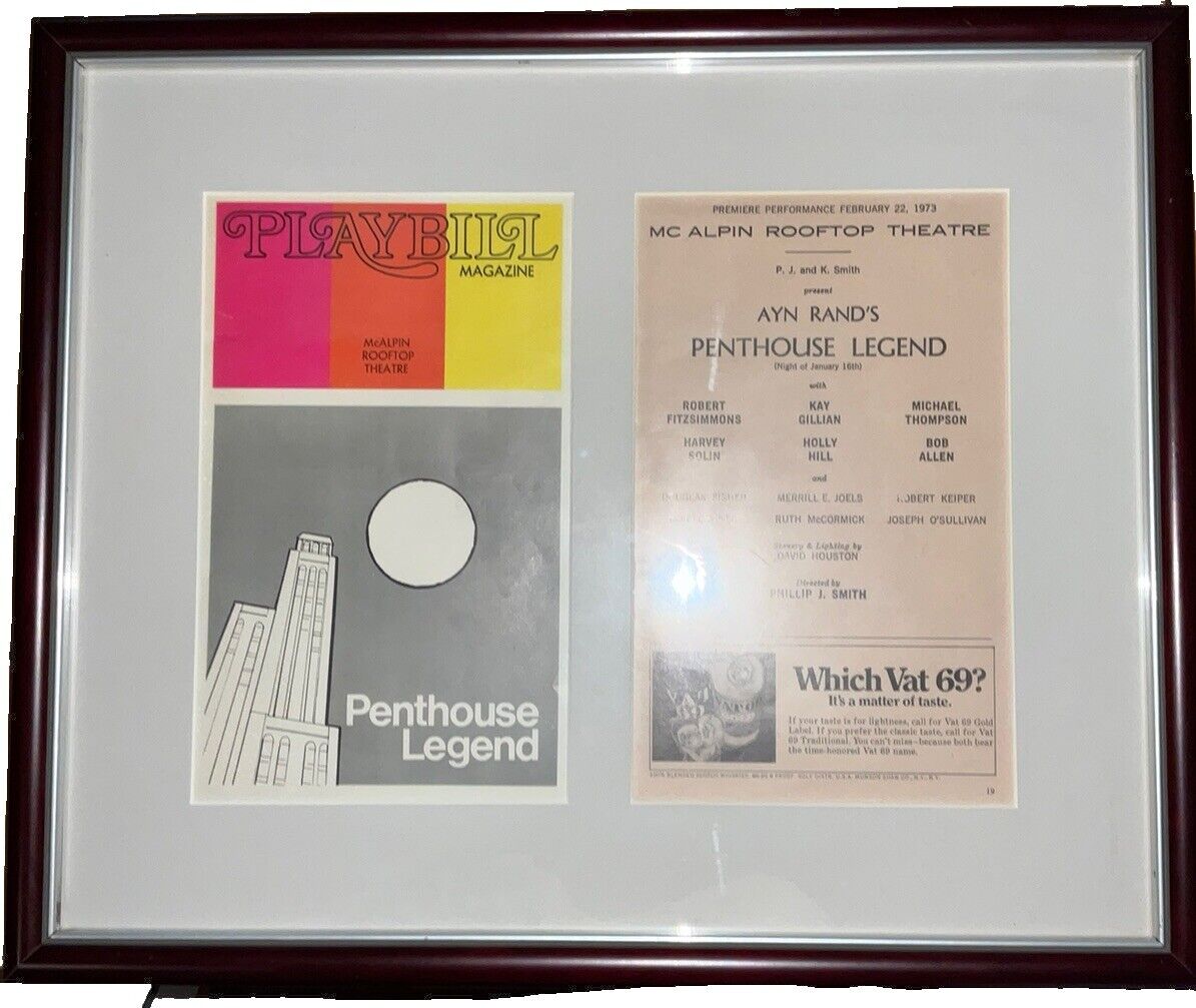 Very Rare Playbill, A Must Have For Collectors Of Ayn Rand Original Documents