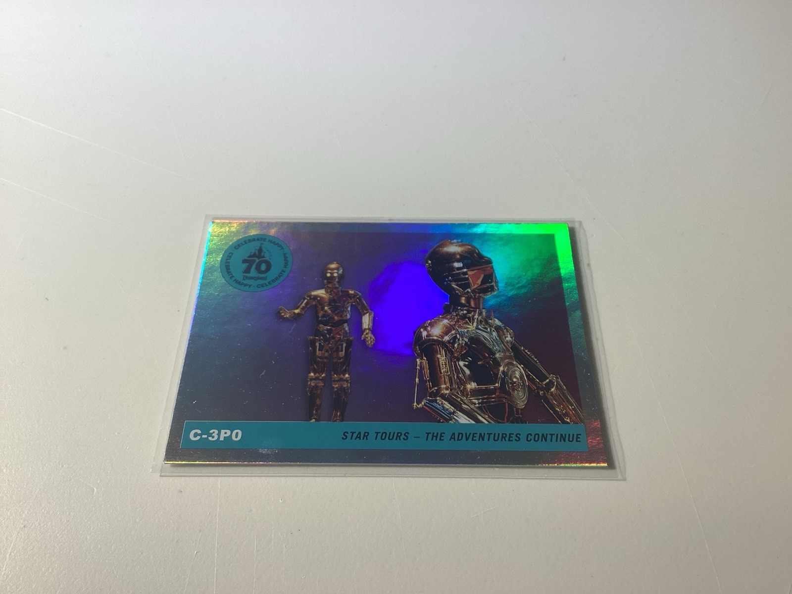 C-3PO T55-13 Topps Disneyland 70th Star Tours Star Wars Rainbow Foil Holo