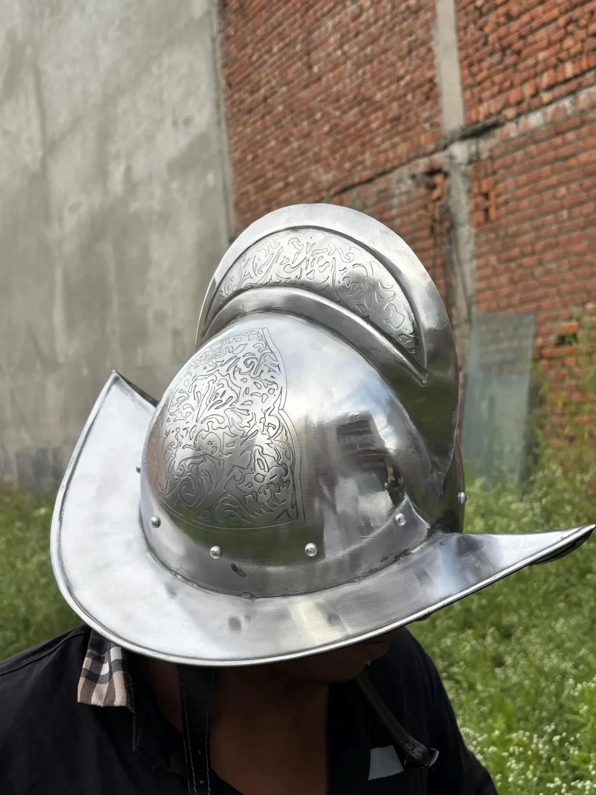 Handcrafted Medieval Engraved Morion Helmet | Renaissance Armor | Knight Cosplay Handcrafted Medieval Engraved Morion Helmet | Renaissance Armor | Knight Cosplay