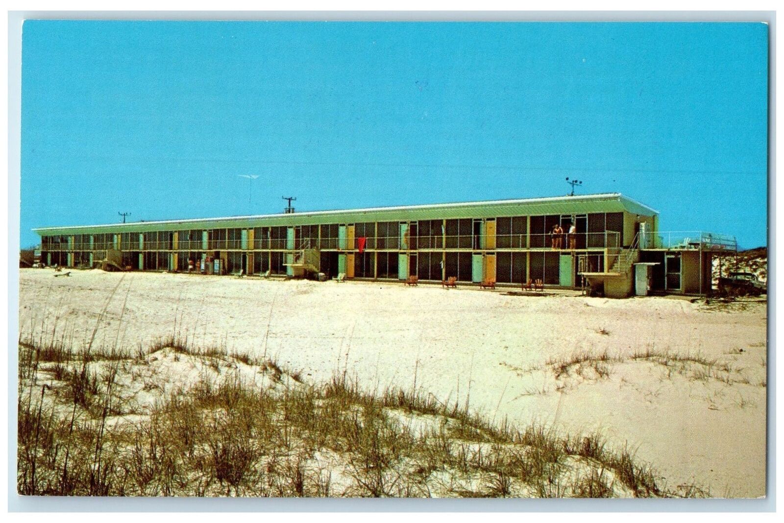 c1960\'s Five Flags Inn Exterior Pensacola Beach Florida FL Unposted Postcard