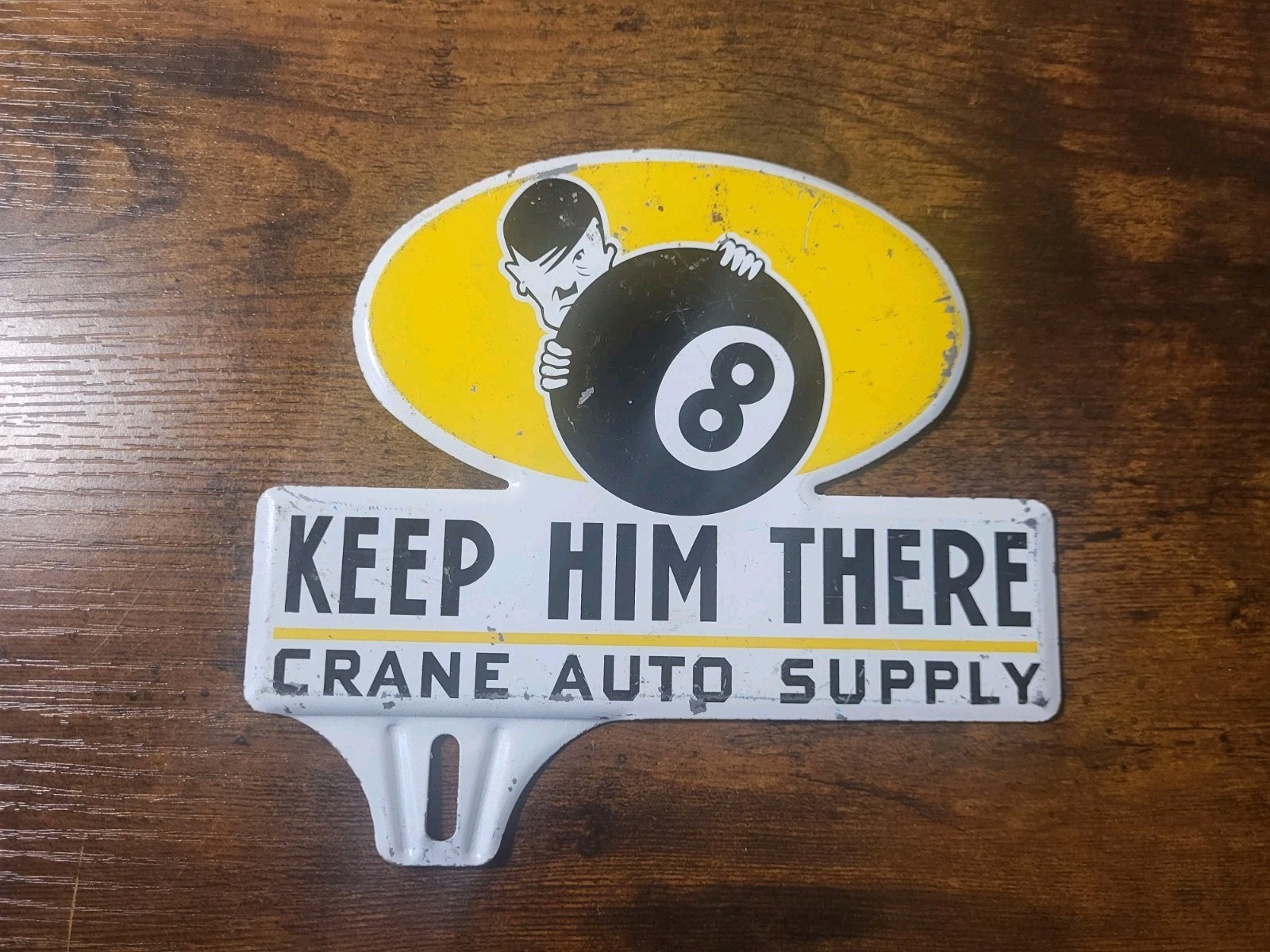 Authentic WWII WW2 Advertisement Anti Hitler Propaganda Car License Plate Topper Authentic WWII WW2 Advertisement Anti Hitler Propaganda Car License Plate Topper