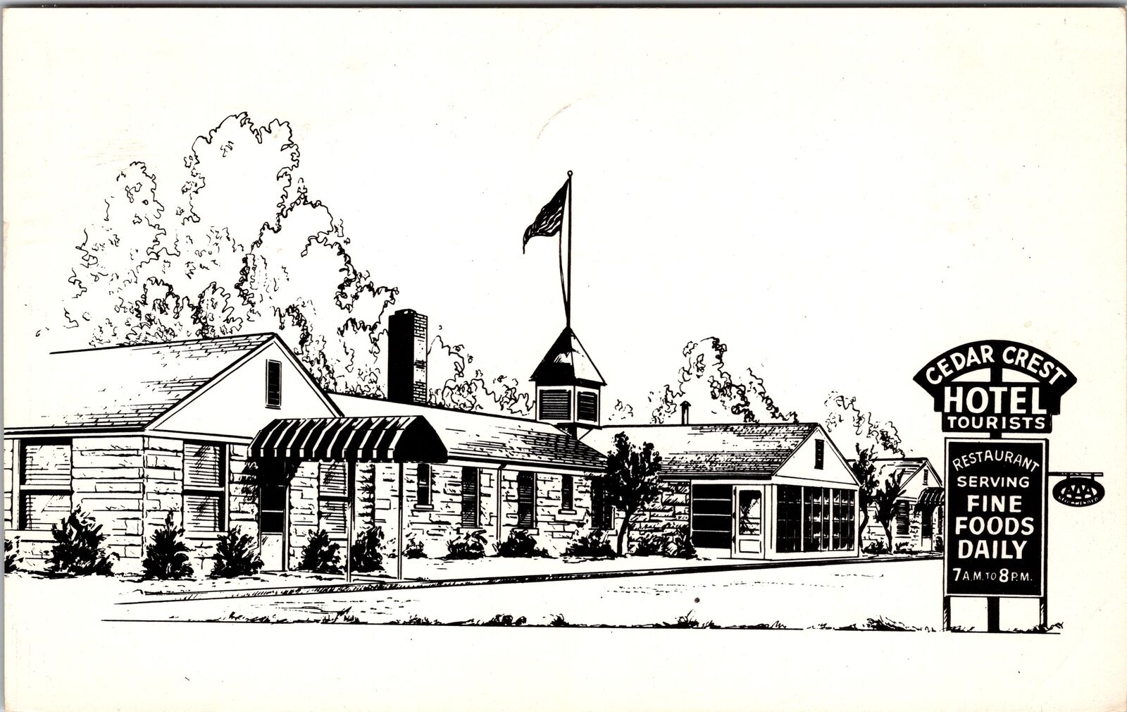 West Lafayette IN-Indiana, New Cedar Crest Hotel, Vintage Postcard