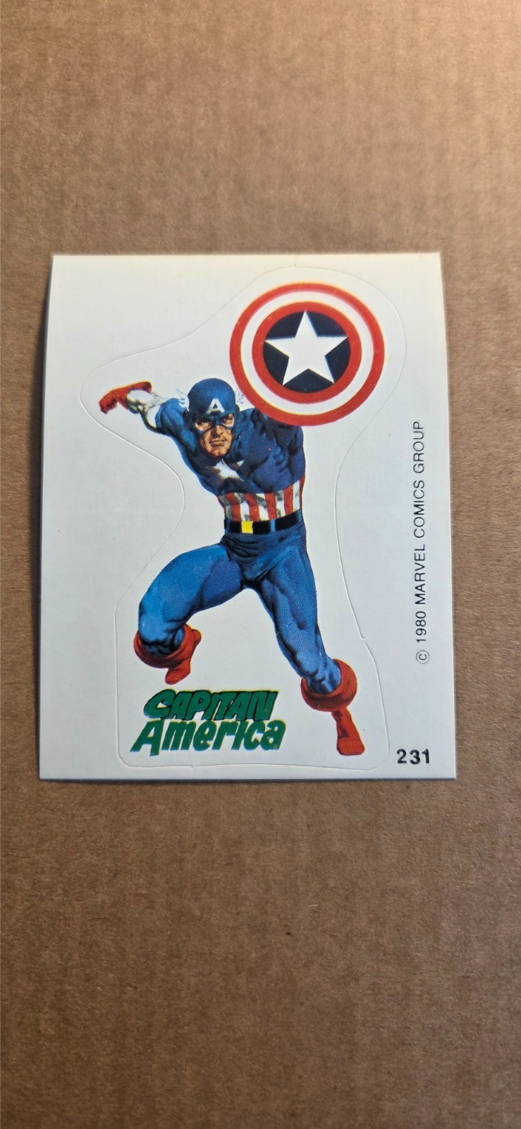 1980 MARVEL COMICS TERRABUSI STICKER CAPTAIN AMERICA #231 NM*