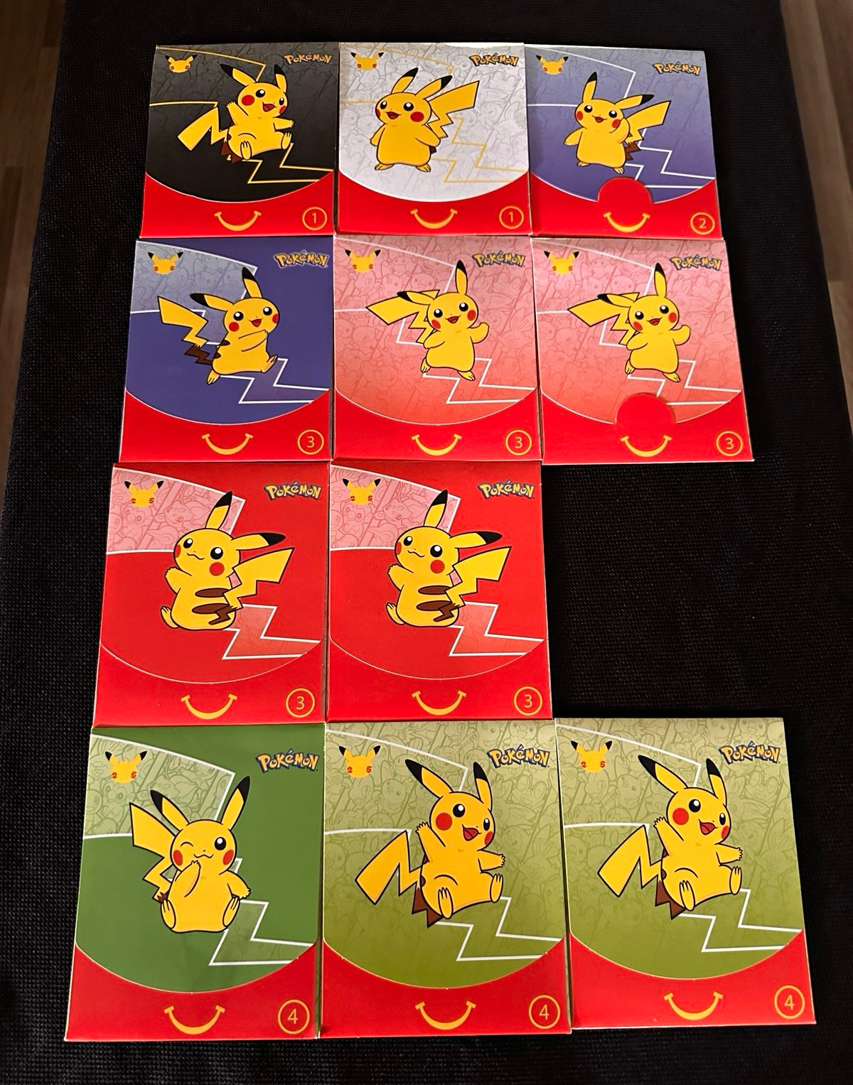 2021 McDonald’s Pokemon 25th Anniversary 11 SEALED Booster Packs Pikachu #1-4