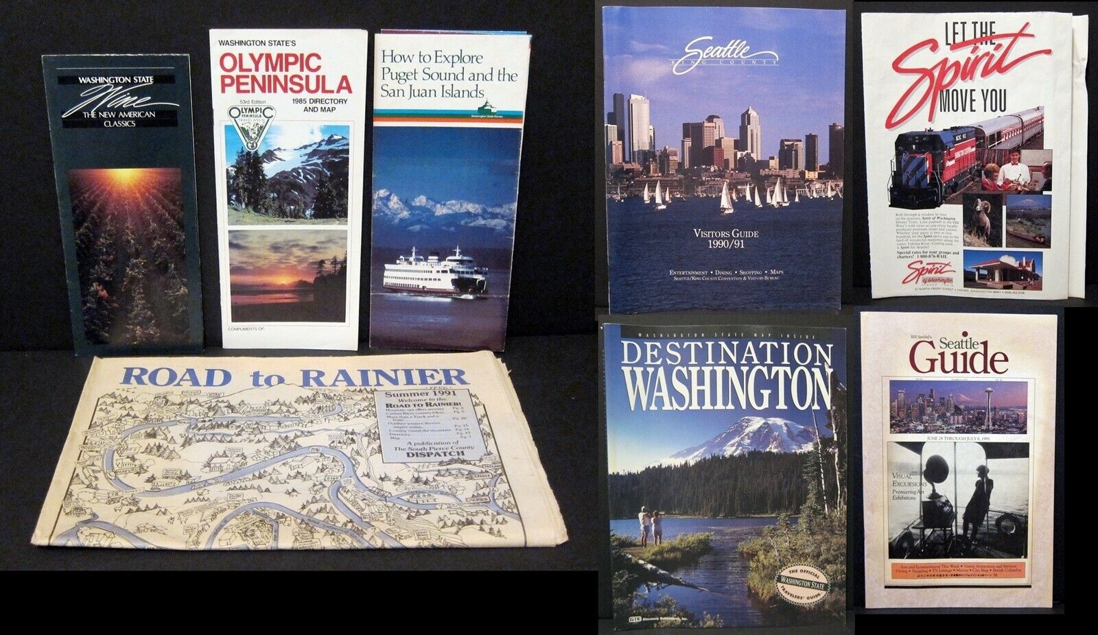 SEATTLE and WASHINGTON TOURIST VISITOR INFO - 8 PIECES - Early 1990's