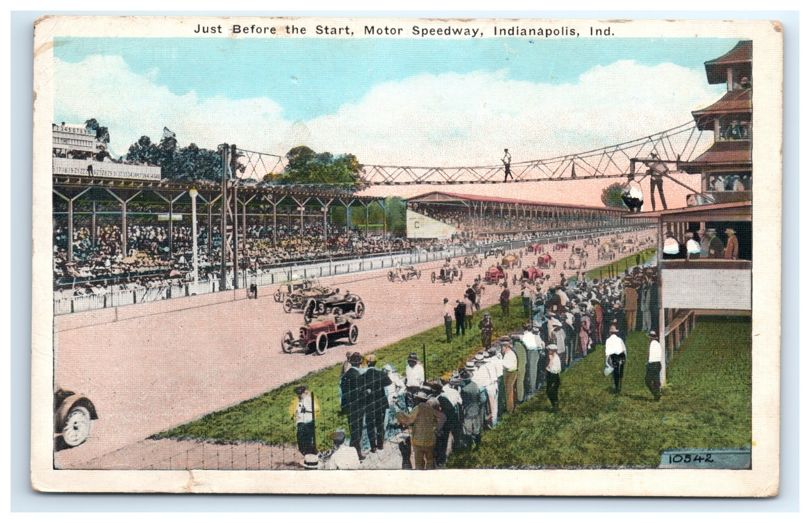 Postcard Just Before the Start Motor Speedway Indianapolis Indiana c1920s WB Postcard Just Before the Start Motor Speedway Indianapolis Indiana c1920s WB