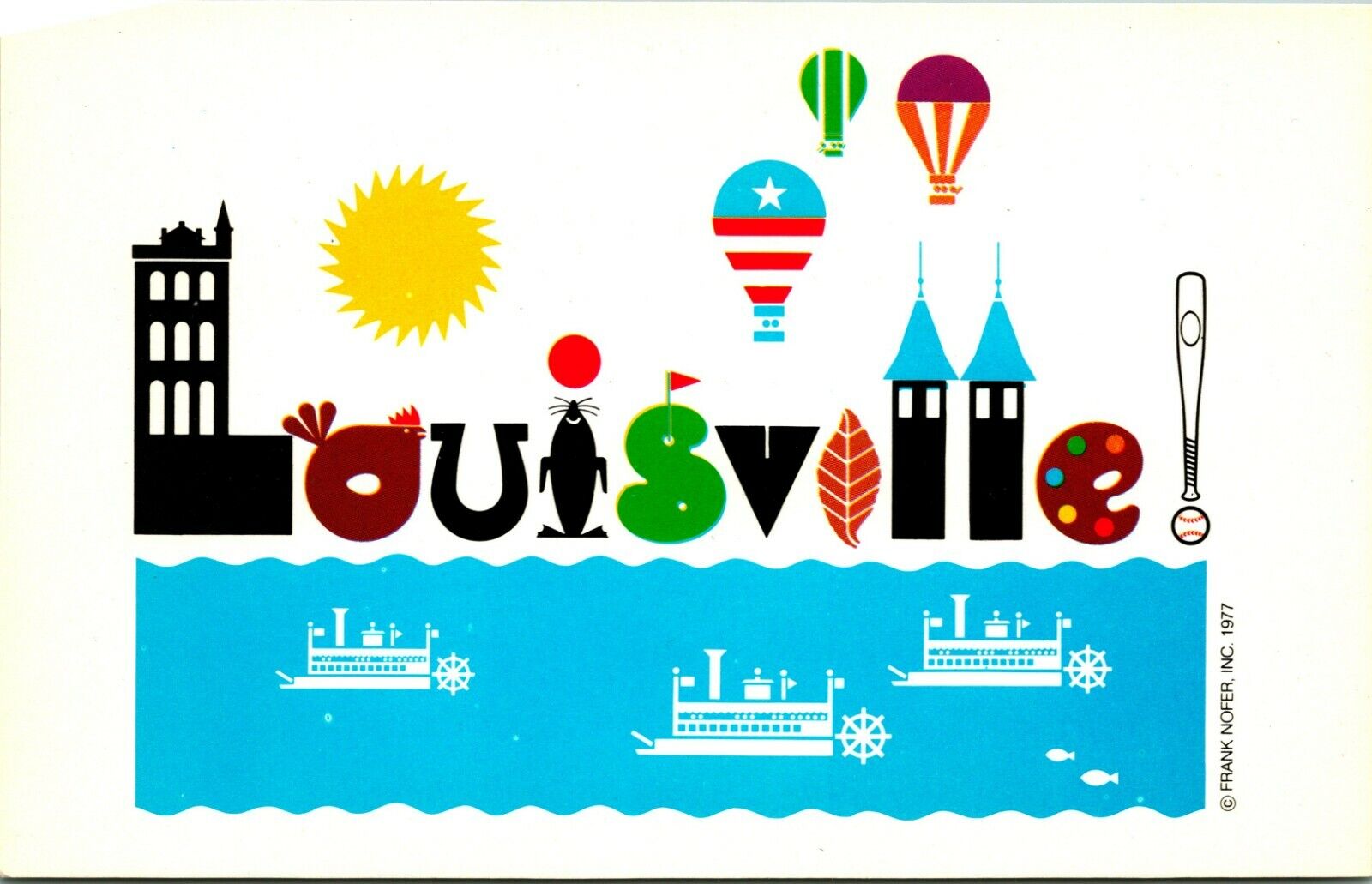 Frank Nofer Artist Signed 1977 Louisville Kentucky KY UNP Vtg Chrome Postcard 