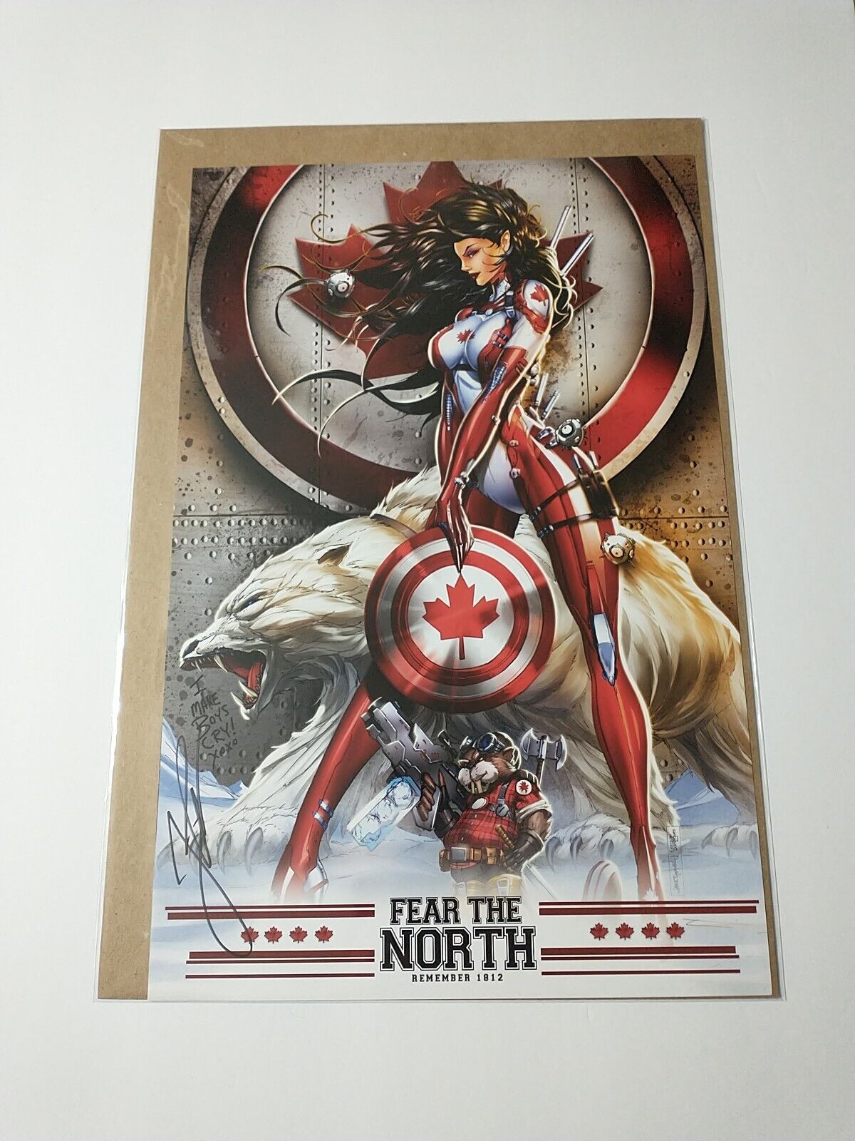 Captain Canada Pinup 11x17 Jamie Tyndall Signed Print with COA
