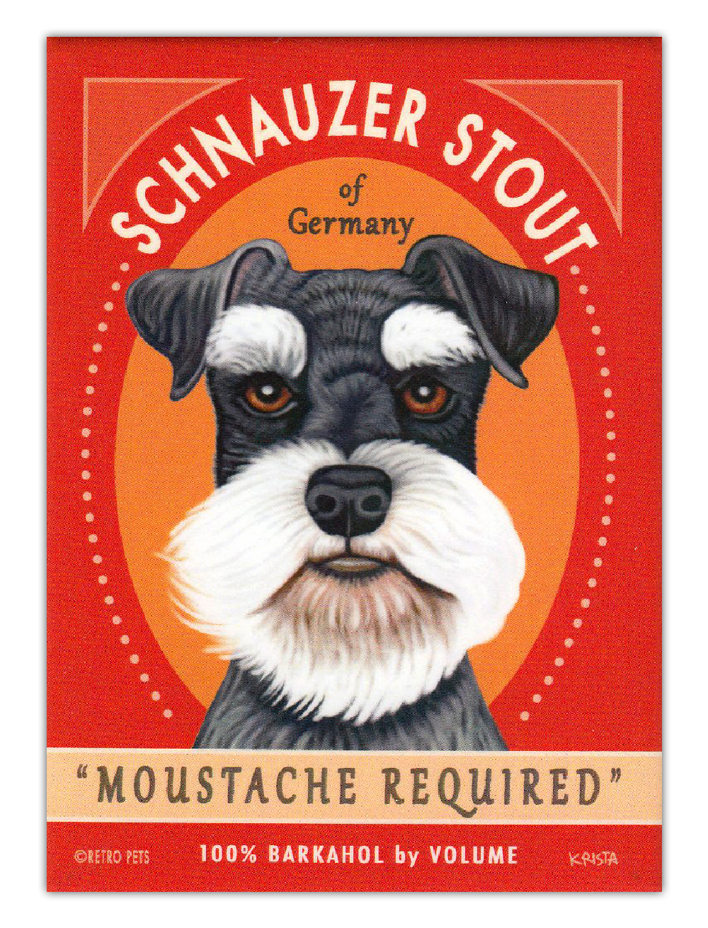 Retro Dogs Refrigerator Magnets - Schnauzer Stout - Vintage Advertising Art