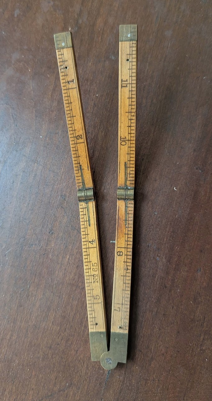 C-S Co Vintage #65 Wooden Folding Ruler C-S Co Vintage #65 Wooden Folding Ruler