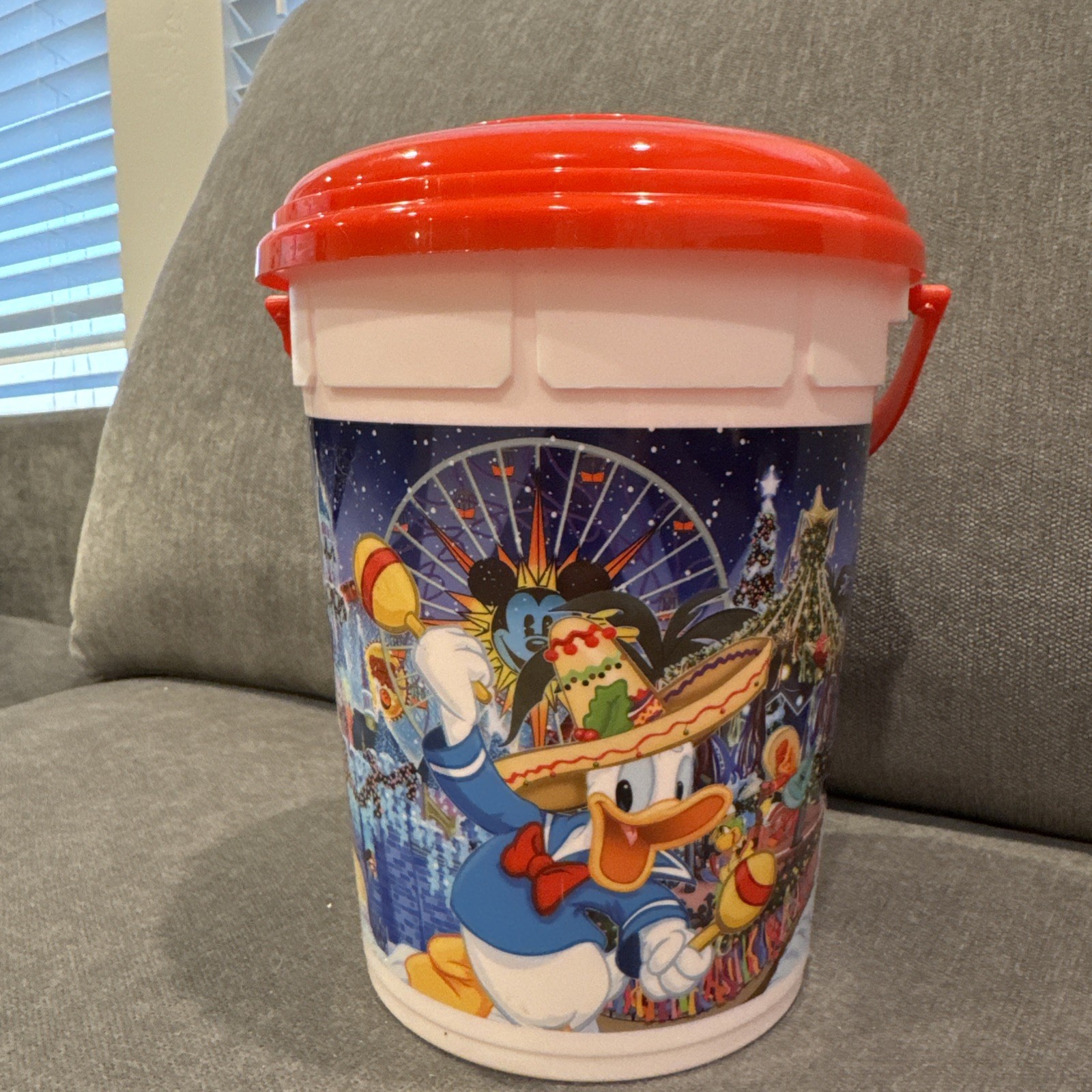 Disney Parks Disneyland 2023 Mickey Donald Souvenir ChristmasPopcorn Bucket New