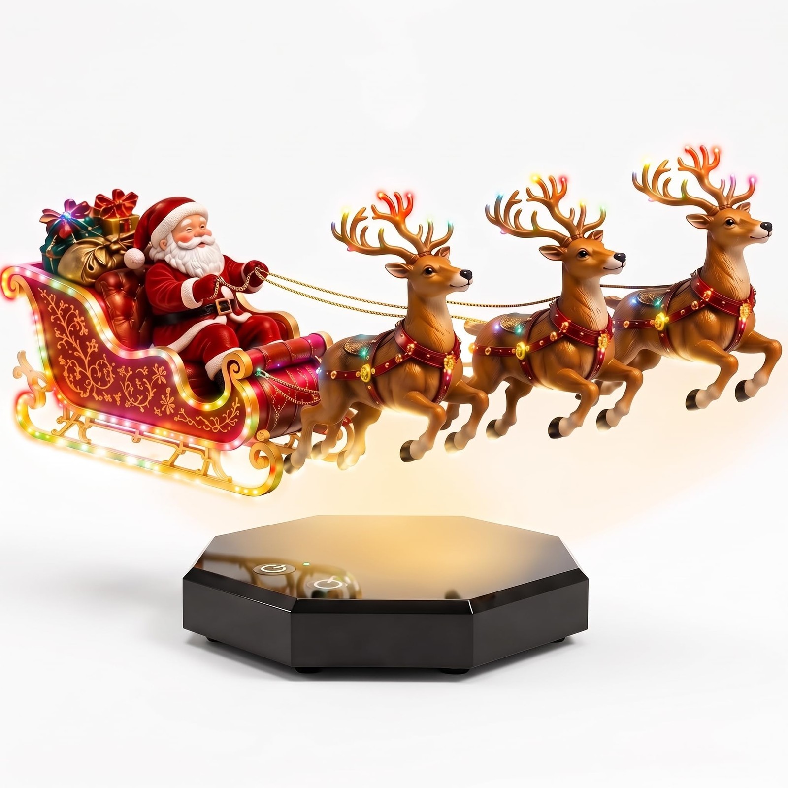 Floating Santa Sleigh,Magnetic Levitation Santa's Flying Sleigh Ornament Floating Santa Sleigh,Magnetic Levitation Santa's Flying Sleigh Ornament
