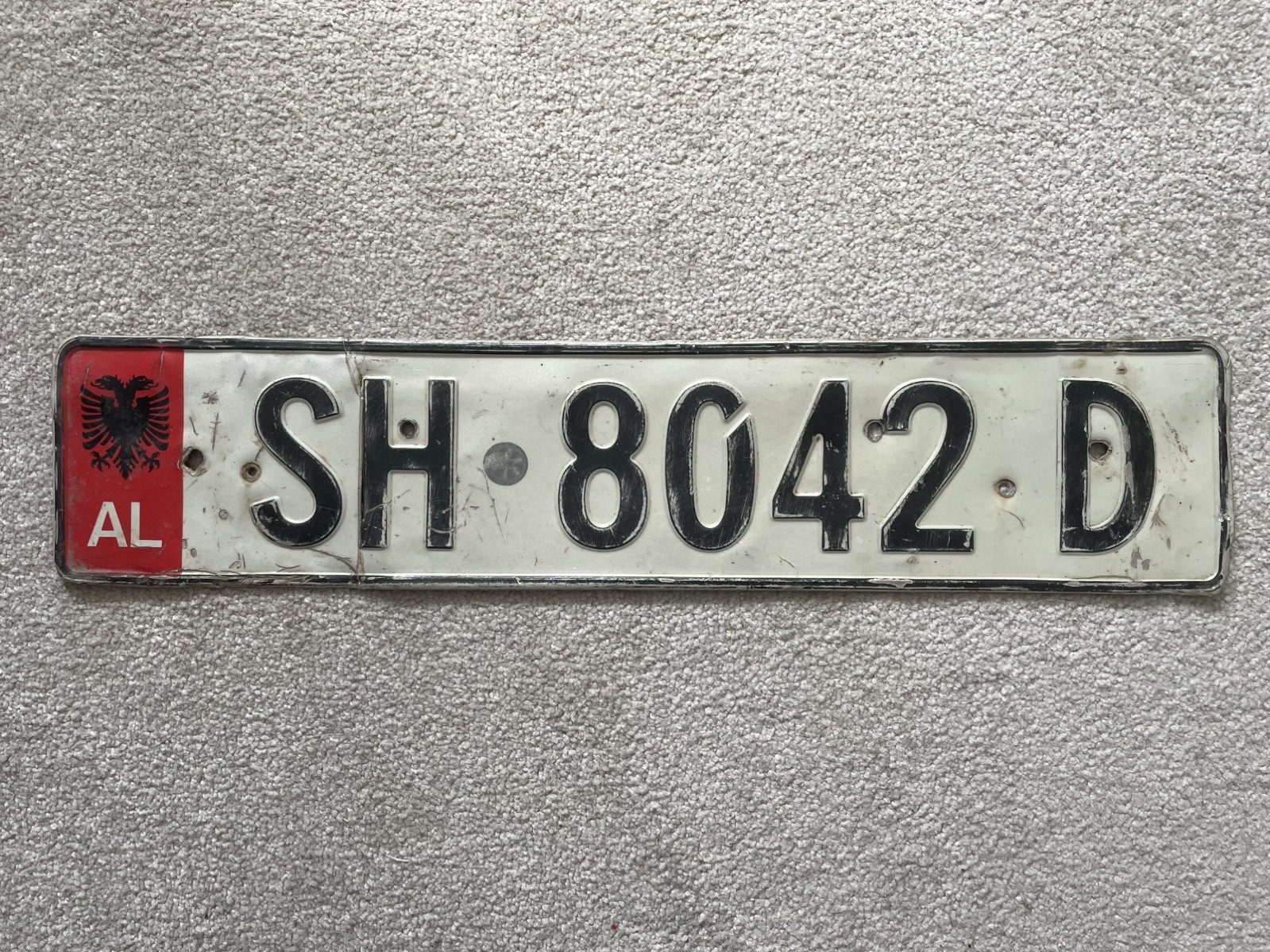 Number License Plate Albania Albanian Tirana Shkoder Genuine Used SH 8042 D