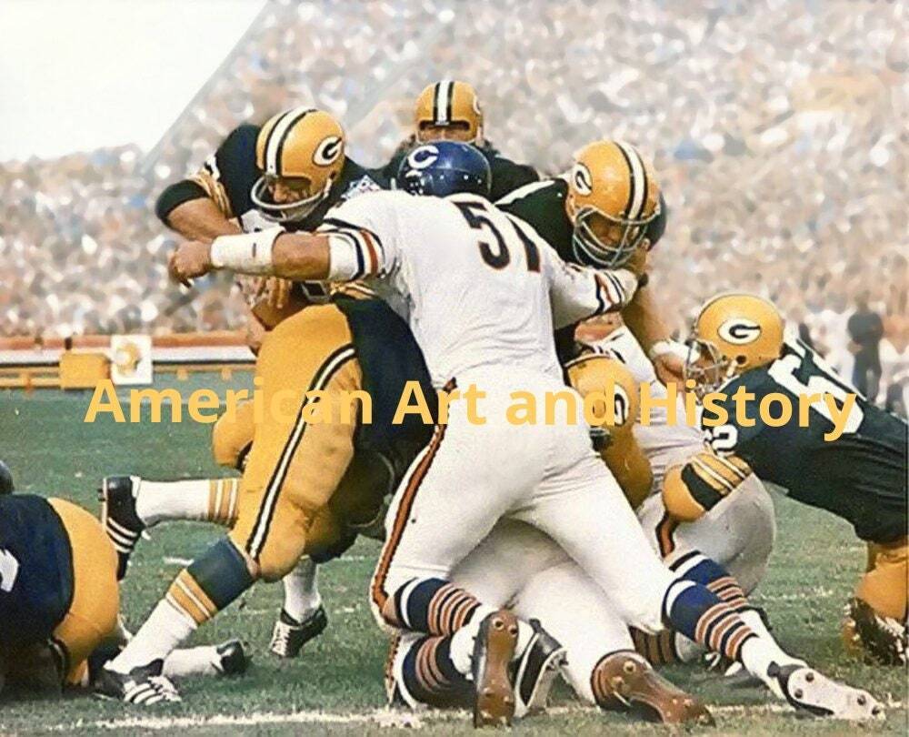 Dick Butkus takes on The Green Bay Packers 1969 Photo Print Poster