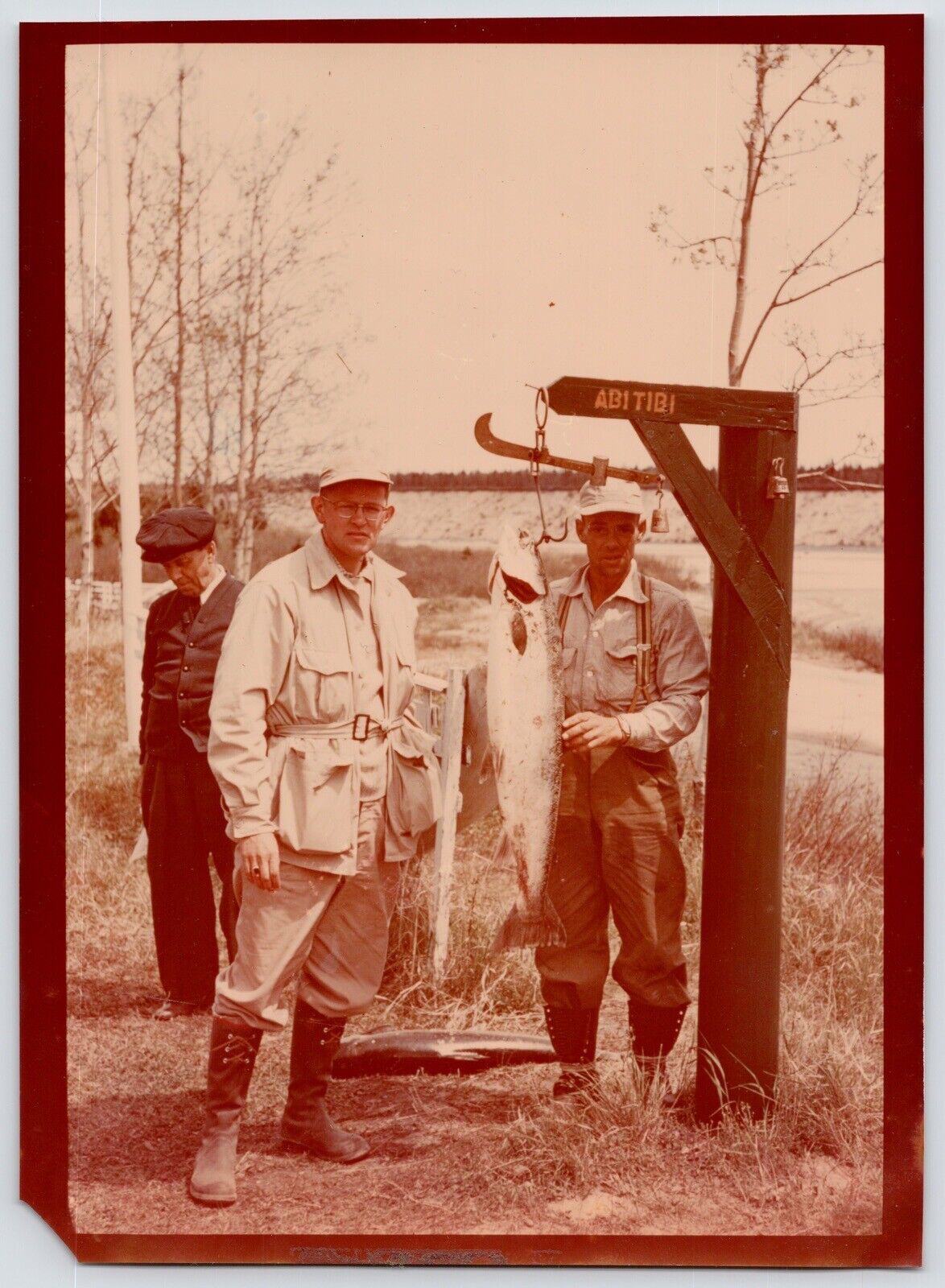 c1950s~Lake Abitibi Fishing~Big Fish Catch~Ontario~Canada~VTG Original Photo
