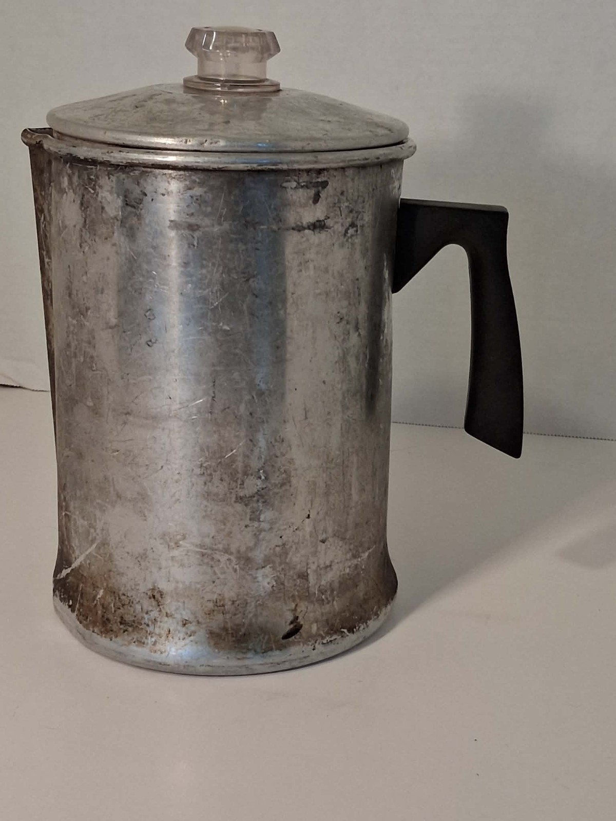 Vintage Mirro 9 Cup Aluminum Coffee Percolator Camping Pot Flaw Distressed