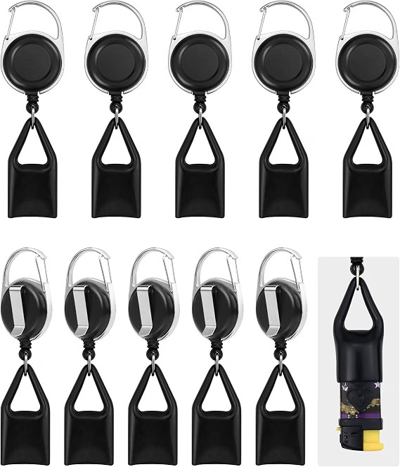 10 Pcs Retractable Lighter Clip Holder, Keychain Lighter Leash with Clip (Black) 10 Pcs Retractable Lighter Clip Holder, Keychain Lighter Leash with Clip (Black)