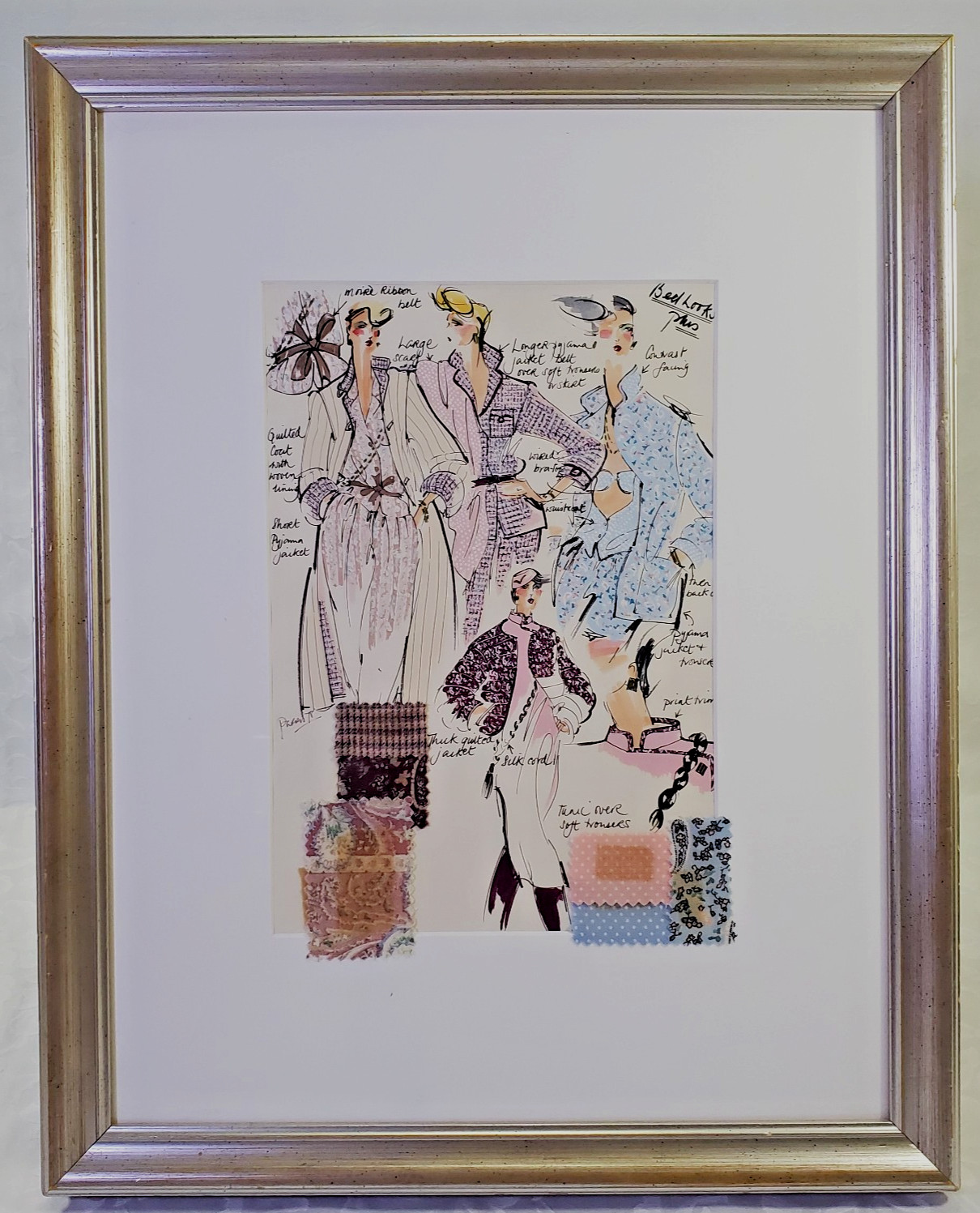 1978 Viyella UK Fashion Design Illustration – Original Textile Swatch Art - 3/3