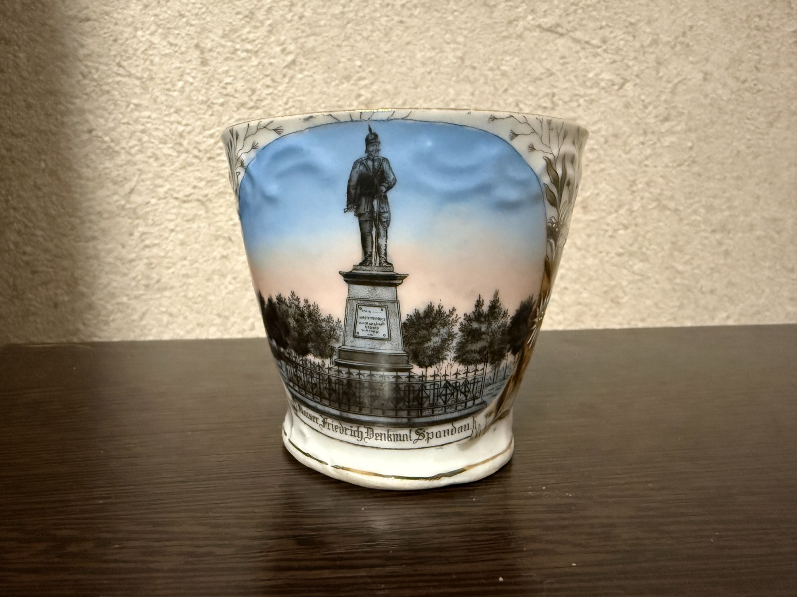 1890 German Porcelain Cup Kaiser Friedrich Monument Spandau Relief 1890 German Porcelain Cup Kaiser Friedrich Monument Spandau Relief